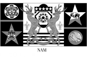 North American flag text